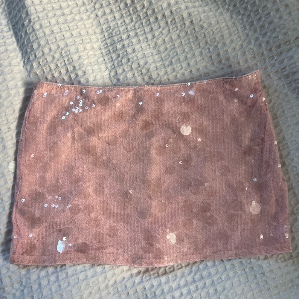 Sequin Pink Mini Skirt